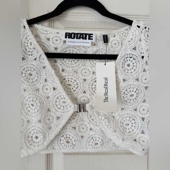 Rotate Chic White Crochet Crop Top - Picture 5 of 7